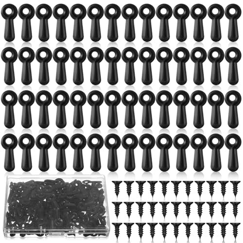 Ouligay 120 pezzi Elementi di fissaggio con manopola per cornice, 120 pezzi cornice manopola viti per cornice, cornice accessori cornice cornice cornice backing clip (nero)