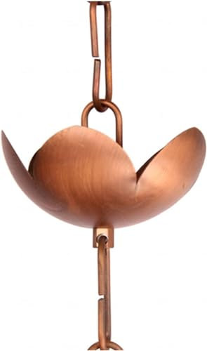 Catene antipioggia, Catena da pioggia for pluviali Tipo di fiore in rame viola Catena da pioggia for drenaggio for forti piogge Catena da pioggia for giardino, patio, tetto, Catena for grondaia sospes