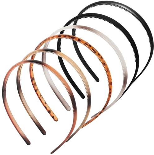 LOPHE 6 Pièces Plastique Bandeaux,Bandeau Peigne de Dents, Idéal pour Femmes Filles Hommes, Le Maquillage, Lavage Du Visage,Multicolore