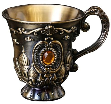 Bicchiere da vino bianco in lega con ciondolo retrò, perfetto per gli amanti del tè e del caffè