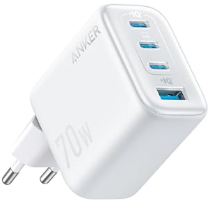 Anker Zolo 4-portars USB-C-laddare, 70W snabbladdning, kompakt design | USB-C-snabbladdning för iPhone 17/16, MacBook Air, iPad, Pixel, Galaxy med flera (kabel ingår ej)