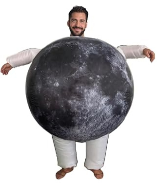 LaKimLin Disfraz inflable de Halloween para adultos, disfraz de mascota de luna de cuerpo completo, traje de cosplay para Halloween, Navidad, carnaval