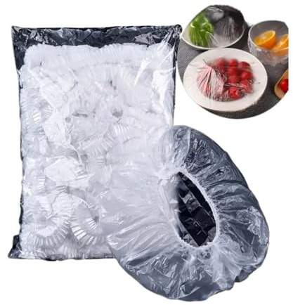100 coperture in pellicola trasparente, riutilizzabili, per conservare alimenti, verdure, elasticizzate, per ciotole, piatti, utensili da cucina (colore nero)