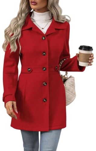 LIUYUYOUGO Abrigos Mujer Invierno Abrigo Largo De Lana Para Mujer Estilo Blazer Ideal Para Invierno Corte Recto De Mezcla De Lana Elegante De Largo Medio Con Solapas De Muesca Y Estilo Duffle Perfec