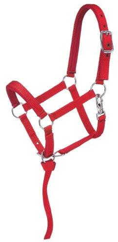Tough1 Miniature Nylon Padded Halter - Red - Medium