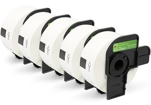 Printing Pleasure 5X DK-11201 29mm x 90mm White Standard Address Labels (400 Labels per Roll) Compatible with P-Touch QL-500 550 570 700 710W 720NW 800 810W 820NWB 1100 1110NWB Label Printers
