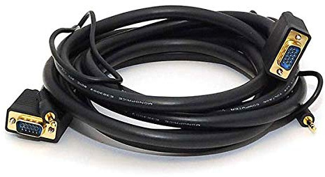 Monoprice 10-Feet VGA/SVGA Male-Male Monitor Cable with Stereo Audio and Triple Shielding