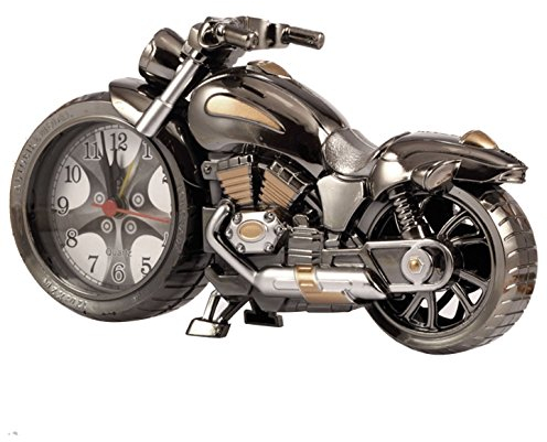 Gearmax Weinlese Motorrad-Wecker, Retro-Stil Tischuhr,Studenten Alarm Clock Tisch Schreibtisch, Motorrad-Rack-Modell, für das Büro zu Hause Dekoration Kinder Erwachsene Geburtstagskinder Geschenk