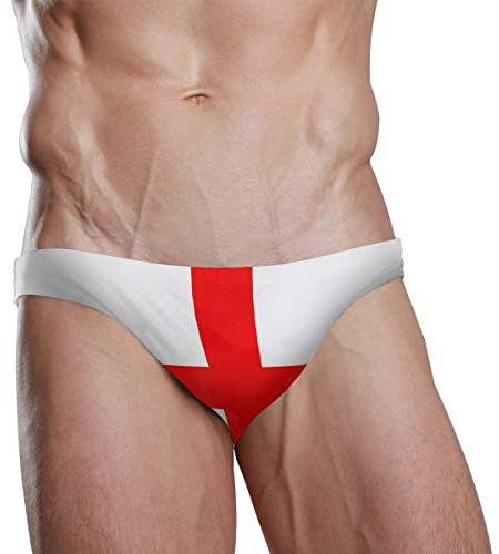 ZZKKO Men Swim Brief Bikini England Flag Beach Bikini for Men Swim Underwear Small