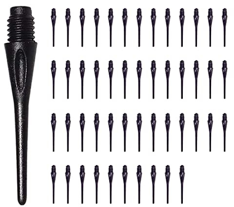 50 Pezzi Punte 2ba per Freccette, Punte per Freccette, Punte per Freccette In Plastica Morbida Professionale, Per Bersaglio Elettronico (Nero)