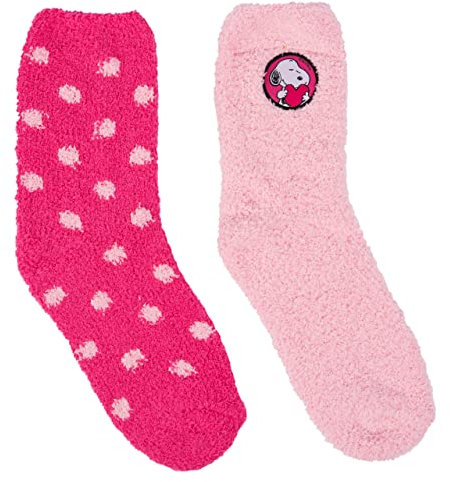 United Labels The Peanuts Snoopy Kuschelsocken für Damen Flauschige Wintersocken warme Socken Rosa/Pink (2er Pack) (as3, numeric, numeric_39, numeric_42, regular, regular)