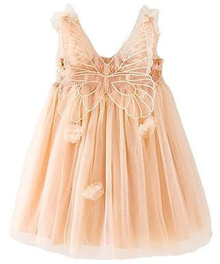 Miipat Klänning, bebisflicka, tyllklänning, fjäril, ärmlös, ungt barn, prinsessa, tutu, blomma, bröllop, födelsedagsfest, 6 månader–6 år, 3-4 ans