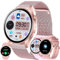 Smartwatch Damen mit Telefonfunktion, 1,43” AMOLED Fitnessuhr mit 100+ Sportmodi, Pulsmesser, Schlafmonitor, Schrittzähler, Fitness Tracker kompatibel mit Android/IOS, 3 Armband, Geschenk Damen (Rosa)