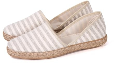 JOMIX Scarpe Donna Estive Espadrillas Ciabatte Mocassini Loafer Platform Eleganti Sandali Bassi Comodi Scarpe Senza Lacci da Mare Spiaggia Piscina ES2031 (Beige, 38)