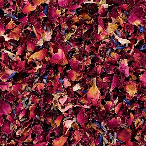 Natural 100% Biodegradable Confetti Wedding | 2 LITRE (30 Guests) of Dried Flowers Confetti: Rose Petals and Lavender | Eco-Friendly & 100% Biodegradable | Suitable for 25-30 Guests