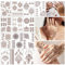 SNAIL GARDEN 16 Feuilles de Tatouage Temporaire Rouge Marron,Faux Tatouage Longue Durée en Forme de Fleur de Mandala,Tatouages en Dentelle Pour Les Mains,Les Doigts,Les Bras,Le Dos,La Nuque,Tatouages