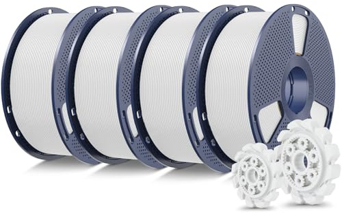 SUNLU PLA+2.0 3D Printer Filament, White, 4-Pack (4KG)