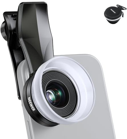 NEEWER 10X Macro Lens with 17mm Thread Clip and Detachable Diffuser Hood, Also for 17mm Threaded Phone Cage/Case/Clamp/Backplate, LS-28 PRO