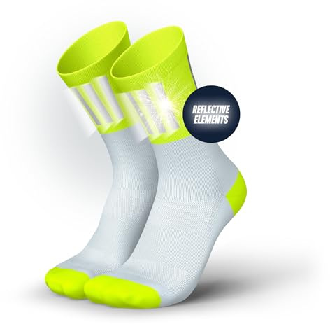 INCYLENCE Chaussettes de course High-Viz avec réflecteurs – Fonctionnelles et respirantes pour une visibilité maximale, 1 paire, 35-38