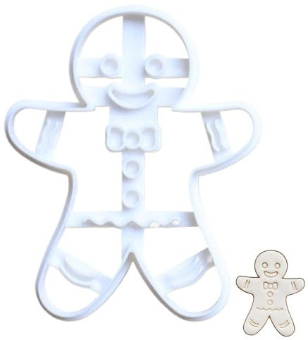 Generico Tagliabiscotti con omino di pan di - Stampo per taglierini per biscotti intagliato a Natale - Formine per biscotti decorative a forma di omino di pan di di Natale per la pr