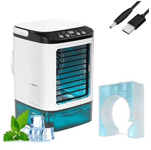 HBDSMLPL con Contenitore Aria Condizionata Portatile, Raffrescatore d'Aria 3 velocità E LED a 7 Colori Mini Condizionatore Portatile