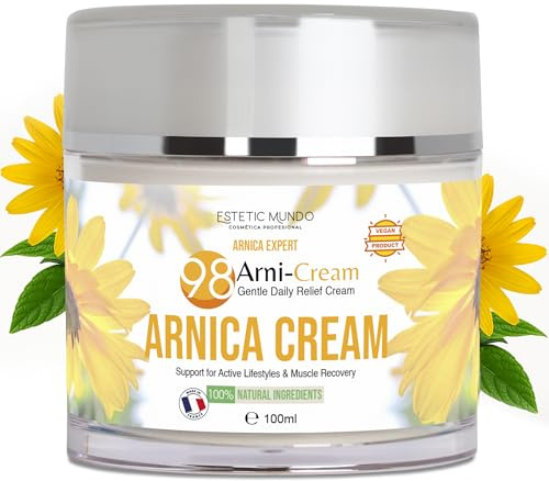 ARNI·CALM Crème à l’Arnica 98% Bio – Apaise, Détend et Régénère – Avec Calendula & Huile de Jojoba – Pour Peaux Sensibles, Zones Tendus, Après le Sport ou les Chocs (100)