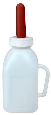 Botella de lactancia para bebés cabras - Contenedor de alimentación para pantorrilla, cordero, animales pequeños | Botella de bebida de granja duradera con pezón para facilitar la alimentación