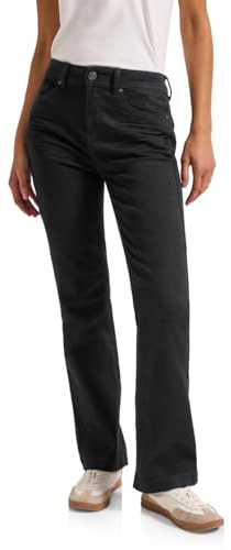 Street One 3716435 Vaqueros Acampanados, Black Clean Washed, 32W / 30L Mujeres