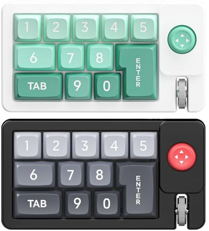 Dubbulon Clavier Programmable | Clavier Mécanique - Pavé Numérique Filaire à Main Unique avec Joystick et Switches Interchangeables pour Montage Vidéo et Poste de Travail Informatique