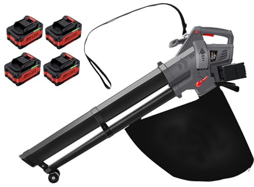SHUGUANG Soplador de Hojas 3 en 1 Bateria, Bolsa colectora 35L, 3000W Aspirador de Hojas Electrico con Bateria, 6 Velocidades Soplador de Hojas Eléctrico, Flujo de Aire de 240 km/h, 7.5m³/min
