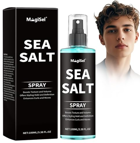 Pulverizador De Sal Marina, Spray para Rizos con Sal, Spray De Peinado Marina Para El Cabello Hombres y Mujeres, Gel refrescante para el cabello en spray, 100ML