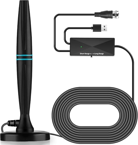 Newest HDTV Aerial, Portable HD Digital Antenna with Magnetic Base, Indoor TV Aerial for Smart TV, DVB-T/T2 Antenna, for Freeview