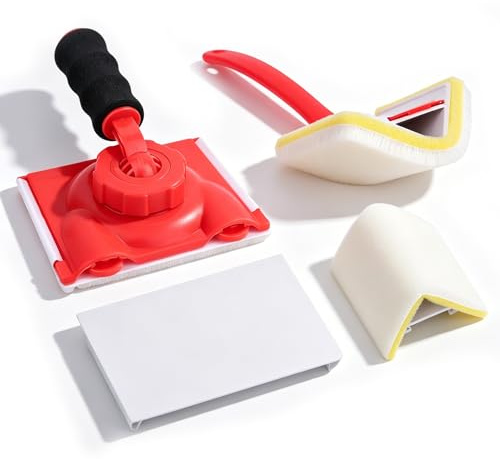 Paint Edger Tool Kit,360Β° Rotation Handle Painter Paint Painting Edger Trimmer & Corner Edgers with 2 Replacement Heads Ideal for Trim Wall Ceilings Baseboards and Corner