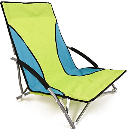 Nalu Folding Low Camping Chair Lightweight Foldable Portable Garden Beach Seat - Green