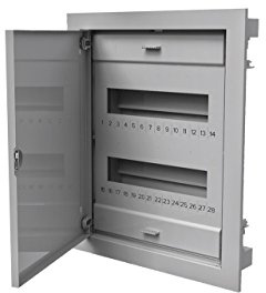 Boîte de distribution encastrée à 2 rangées pour 24 + 4 TE