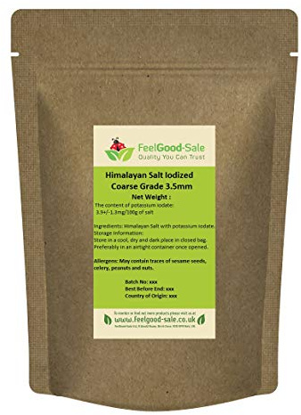 1kg Iodized Pink Himalayan Rose Salt Iodised Coarse Grade 3-5 mm (1kg - bag)