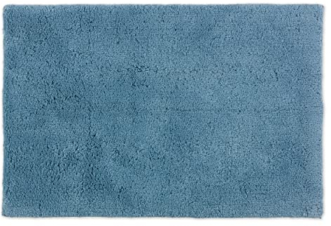 Schöner Wohnen Kollektion Badteppich einfarbig hellblau 60 x 90 cm – waschbare Badematte rutschfest - 100% Baumwolle – Badvorleger Trockner geeignet – Duschvorleger Badezimmer