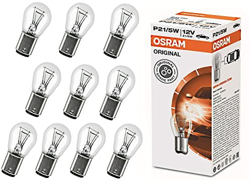 10x Osram P21/5W 12V BAY15d 7528 Standard Weiß Parklicht Rückfahrlicht Bremslicht Hecklicht Ersatz Halogen Auto Lampe E-geprüft