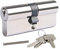 DIDA® 90mm Euro Barrel Lock 35/55 Door Barrel Lock with Key UPVC Door Lock Barrel Profile Lock with 3 Keys Anti-Pick Anti-Bump Anti-Drill Euro Cylinder Lock High Security Nickel Finish BS EN 1303:2005