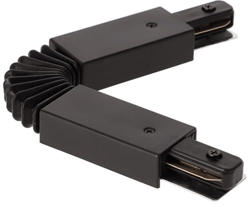 EDO - SEVA Schienensystem Rail - Flexibler Verbinder für Decken-Stromschienen Schwarz – Flexible Verlängerung für 1-phasige Lichtschienen – SEVA Flex Connector Black, Schienenbeleuchtung