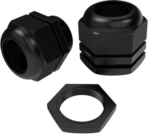 Lumonic 2 x kabelförskruvning M40 PG36 IP67 metrisk d22-32 mm I kabelgenomföring vattentät i svart I skruvanslutningar, slanggenomföring M40 PG36