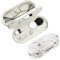 Estuche para lentes de contacto, kit de estuche de contacto, estuche de lente de contacto portátil de doble cara 2 en 1 y estuche para gafas, con marmoleo, kit de almacenamiento portátil, White