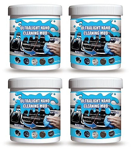 Aublinto - Gel limpiador para coche, gel de limpieza de bocas, gel limpiador de coche, gel de limpieza, teclado reutilizable, limpiador multifuncional, 4 unidades