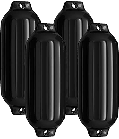 GYMAX 4er-Set Bootsfender, 58 x 16 cm/ 68 x 21 cm Boot & Yacht Langfender (58 x 16 cm,Schwarz)