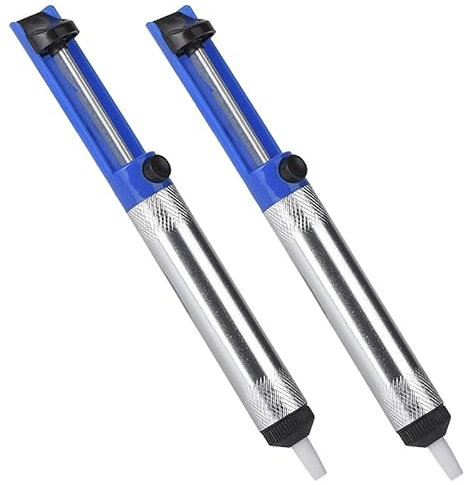 2 Pack Desoldering Pump, Blue Solder Sucker Tool, Desoldering Vacuum Pump for Hobbyists and Pros