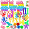 Edmirfun 30 PCS Jeu de Jouets Sensoriels Fidget,Pack de Jouets Fidget,Jouet sensoriel Push and Pop Bubble Jouet Fidget,Soulagement du Stress,fête d'enfant Cadeau de Noël,Cadeau Anniversaire Enfant