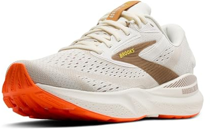 Brooks Men’s Adrenaline GTS 24 Supportive Running Shoe - Coconut/Portabella/Orange - 9.5 Medium