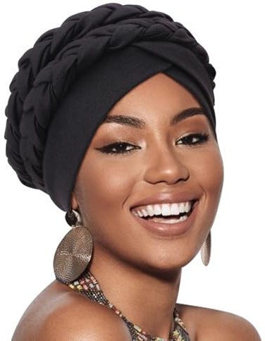 AQOKKA African Women Turban Caps Pre-Tied Twisted Turbans Head Scarf for Women Hair Wraps Cover Beanie Cancer Chemo Headwear