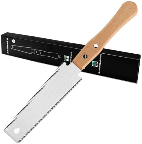 DAJING Pequeña sierra de mano japonesa – Herramienta de corte de madera de precisión para corte fino, doble filo 11/17 TPI, mango de madera, perfecta para carpintería, carpintería y proyectos de