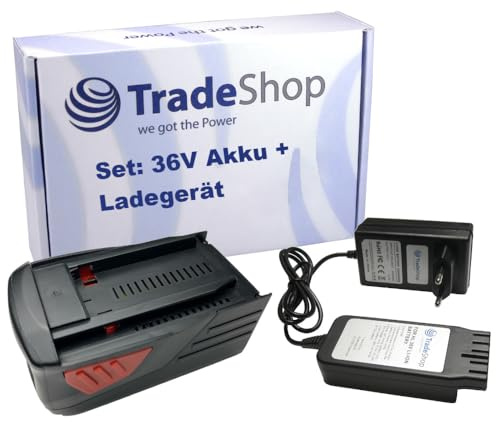 Trade-Shop 2in1 Set: Li-Ion Akku 36V / 6000mAh + Ladegerät kompatibel mit Hilti TE6A, TE7A, TE6, TE7, TE300, TE60, TE6-A Li, TE 60-A36, TE6-A36
